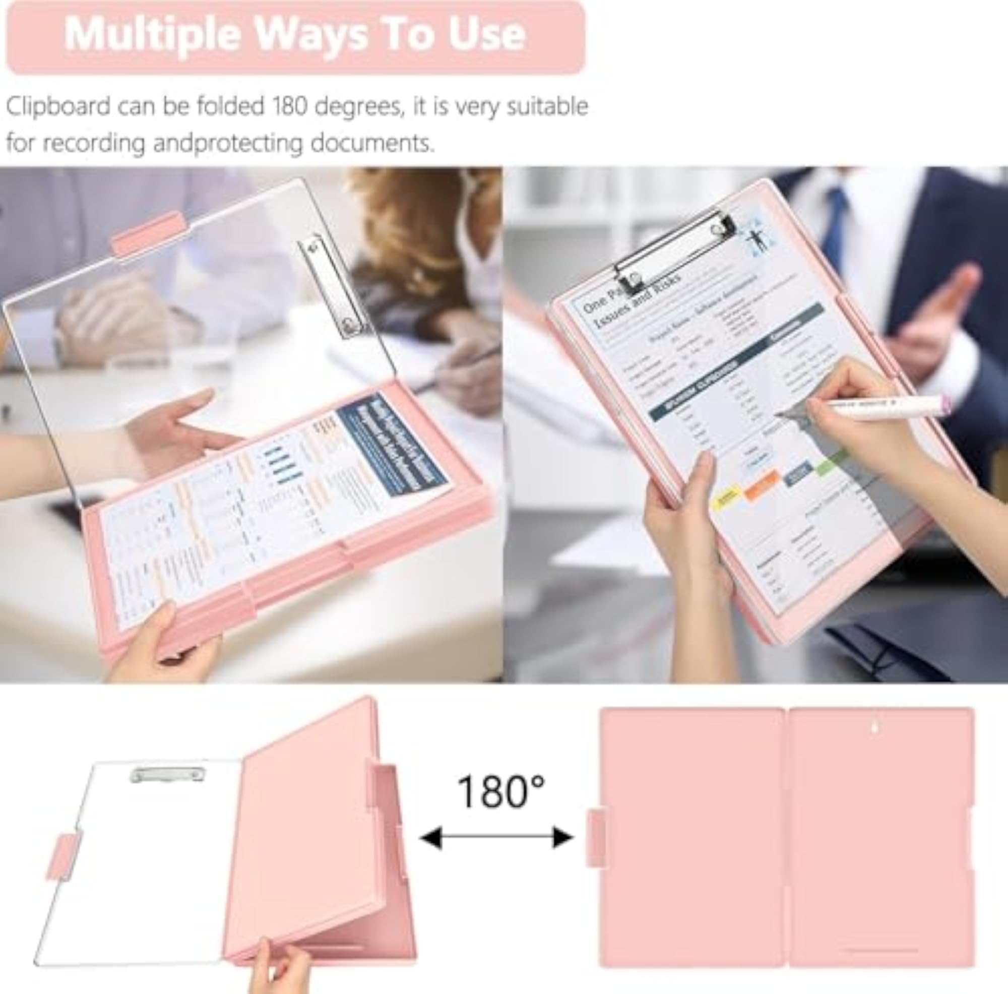 Writing Pad for Exam Board Students, Clip with Storage